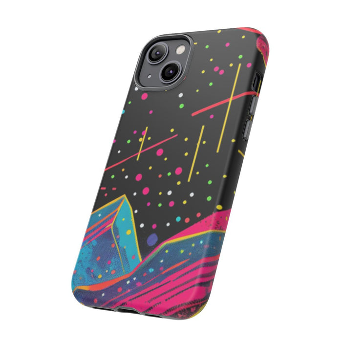 Neon Kosmisch Landschap met Planeten en Zon