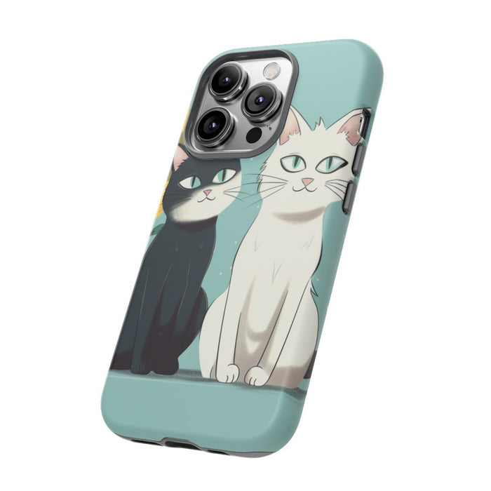 Twee Cartoonkatten met Zonnebloem