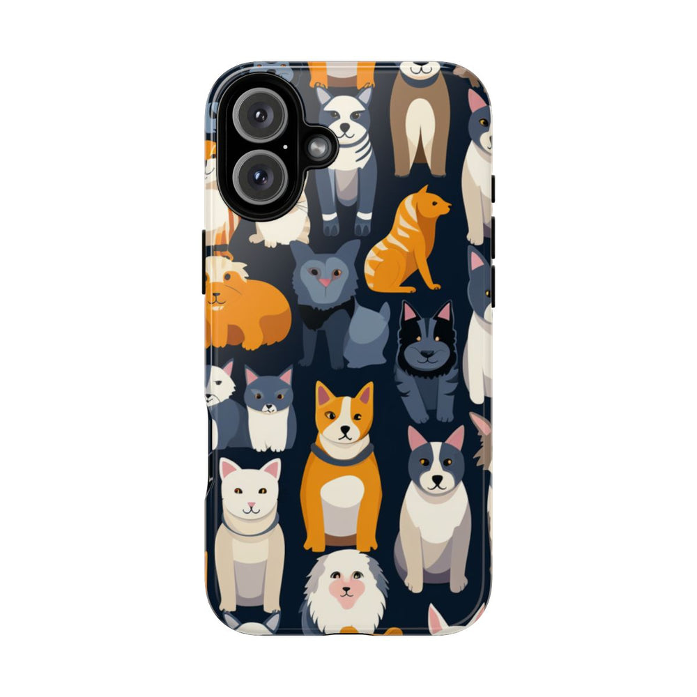 Kleurrijk Katten- en Hondenpatroon in Aantrekkelijke Kleuren