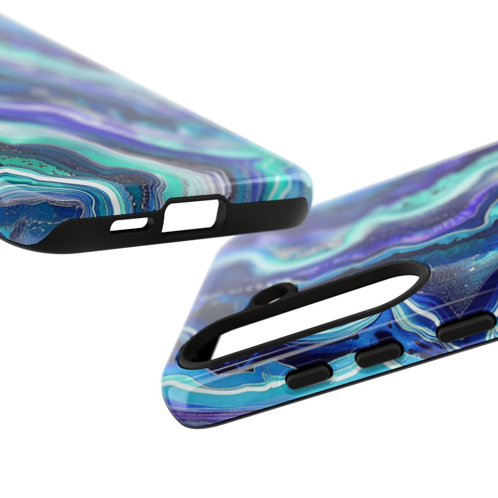 Blauw en Turquoise Geode Wervelpatroon