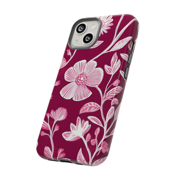 Roze en Witte Bloemenprint