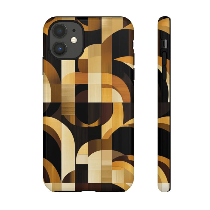 Geometrisch Bruin-Goud Art Deco Patroon