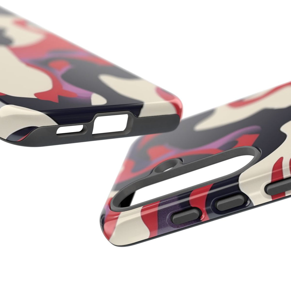 Abstract Rood-Zwart-Crème Patroon