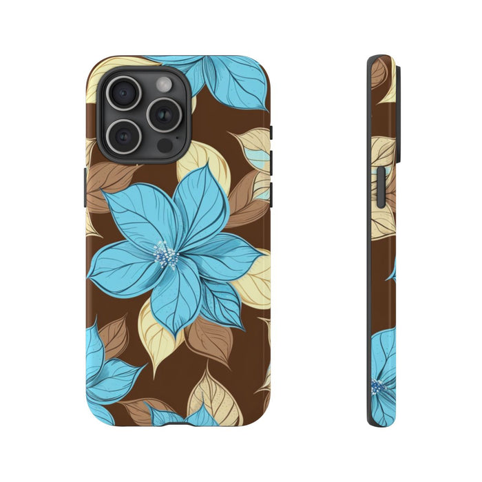 Turquoise en Beige Bloemenpatroon