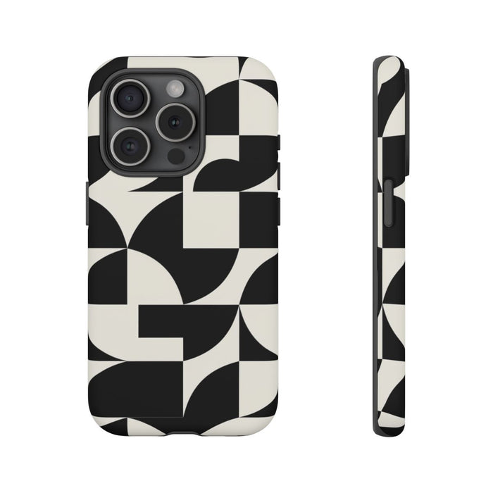 Zwart-Wit Geometrisch Abstract Patroon