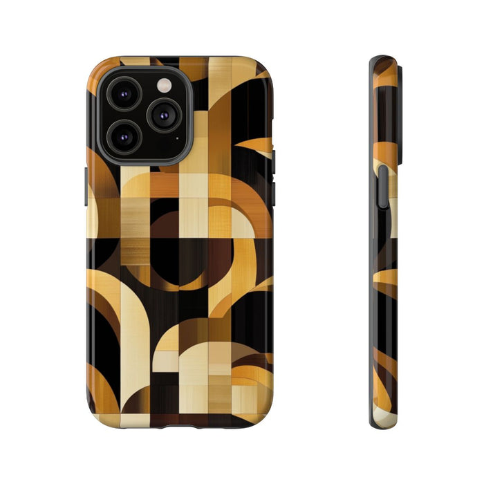Geometrisch Bruin-Goud Art Deco Patroon