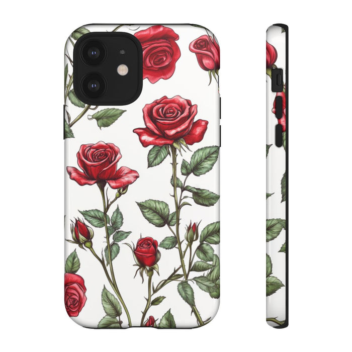 Rode Rozen Botanisch Patroon