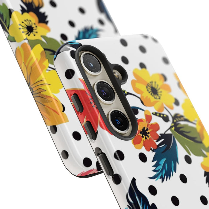 Kleurrijk Bloemenpatroon met Polkadots