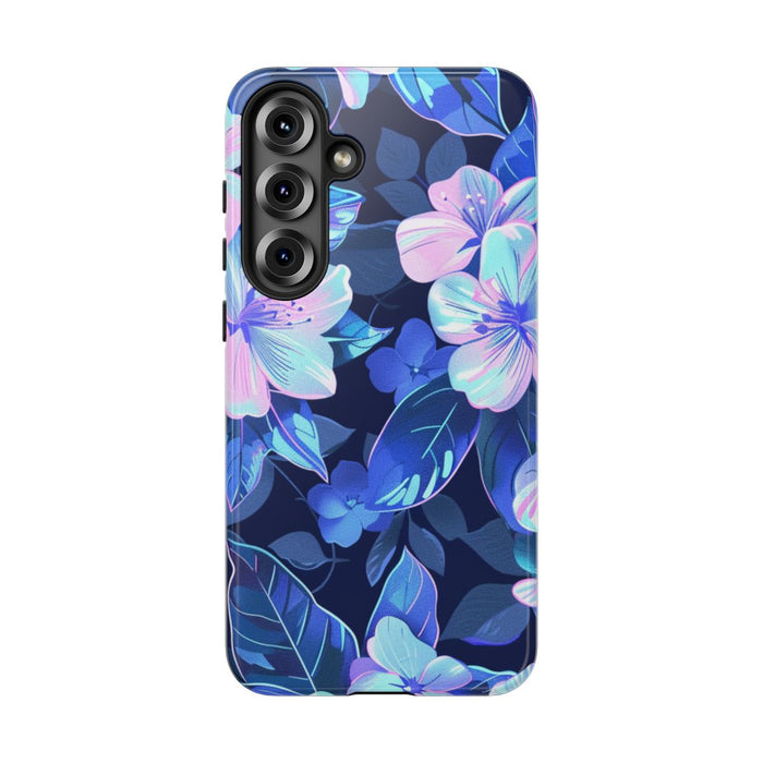 Blauw-Roze Bloemenpatroon