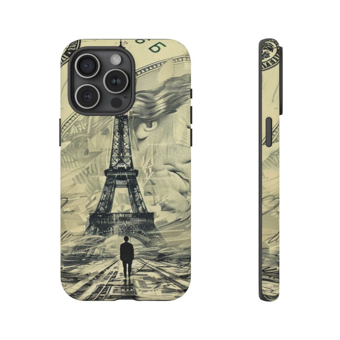 Surrealistische Eiffeltoren op Dollarbiljet Illustratie
