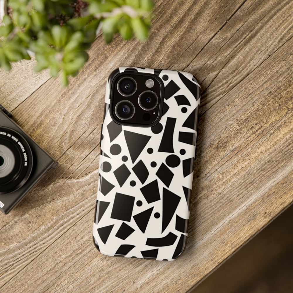 Zwart-Wit Geometrisch Abstract Patroon