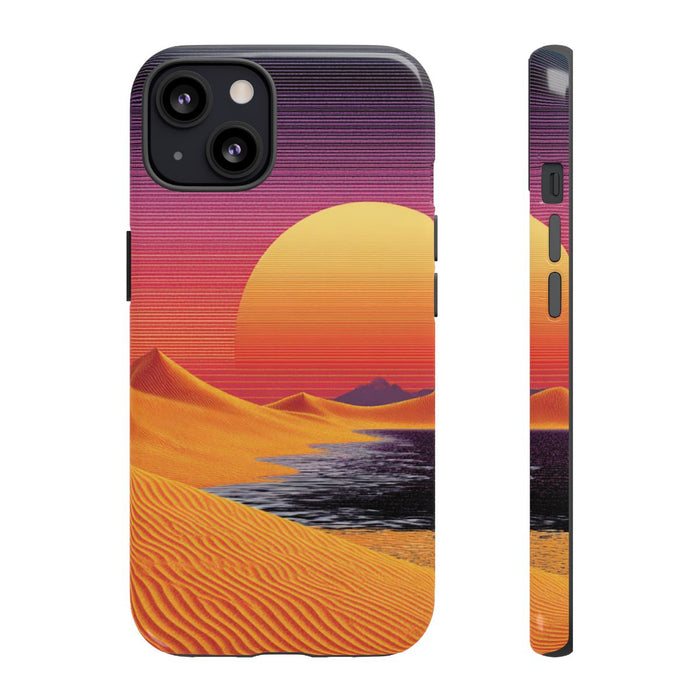Zonsondergang boven Oranje Zandduinen met Retro Zon