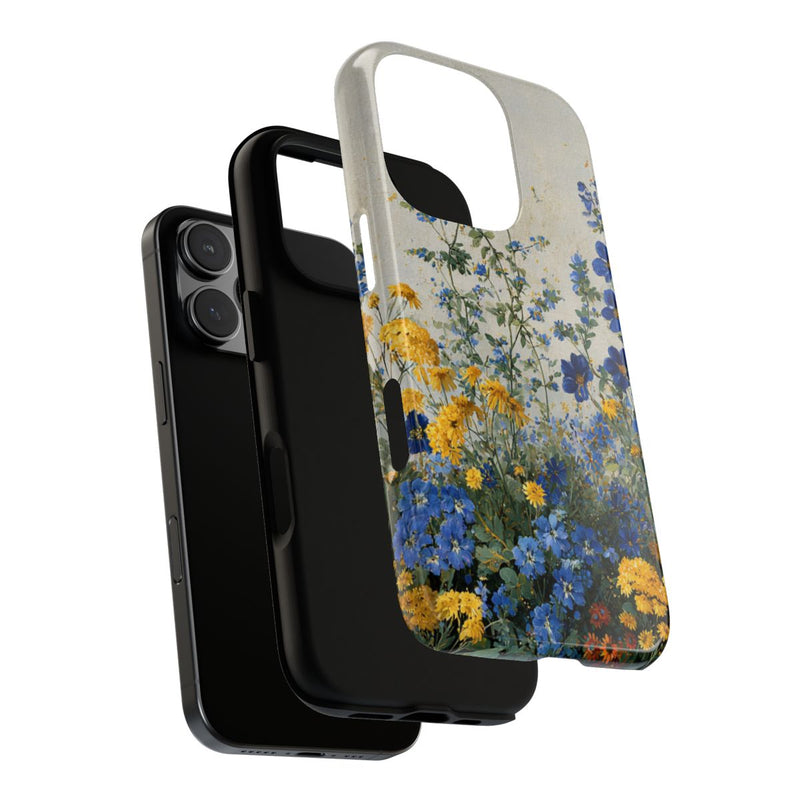 Blauwe en Gele Wilde Bloemen