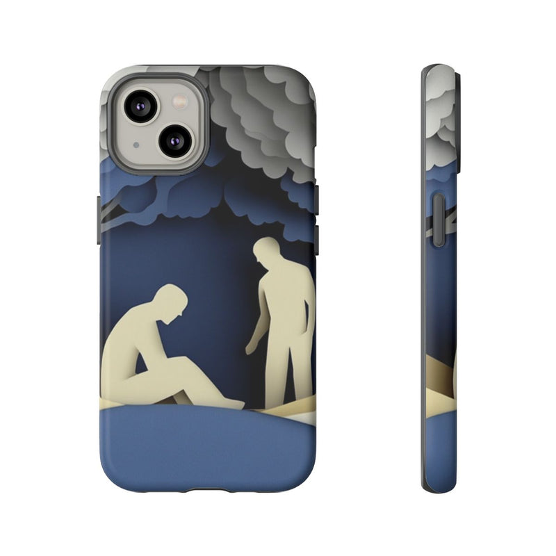 Papieren Kuitscène met Twee Mannen in Bos