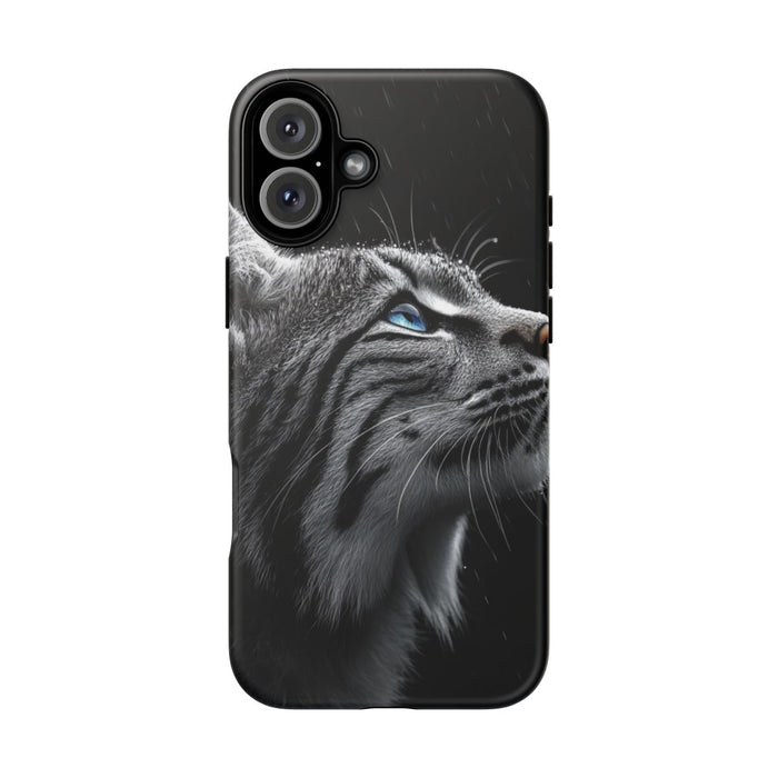 Zwart-Witte Lynx met Blauwe Ogen