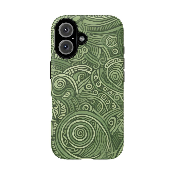Abstract Groen Tribal Doodle Patroon