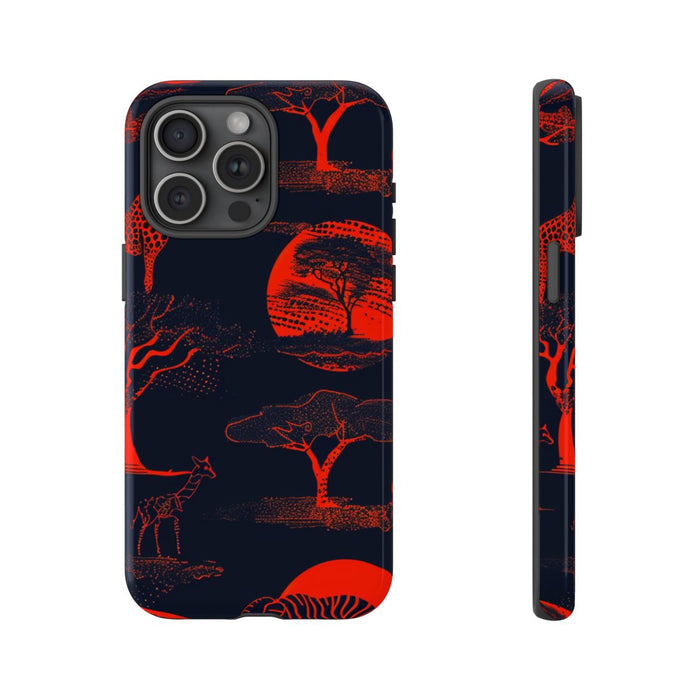 Rood Neon Afrikaans Dierenpatroon