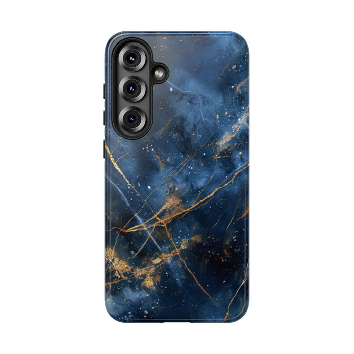 Blauw Marmerpatroon met Gouden Adering
