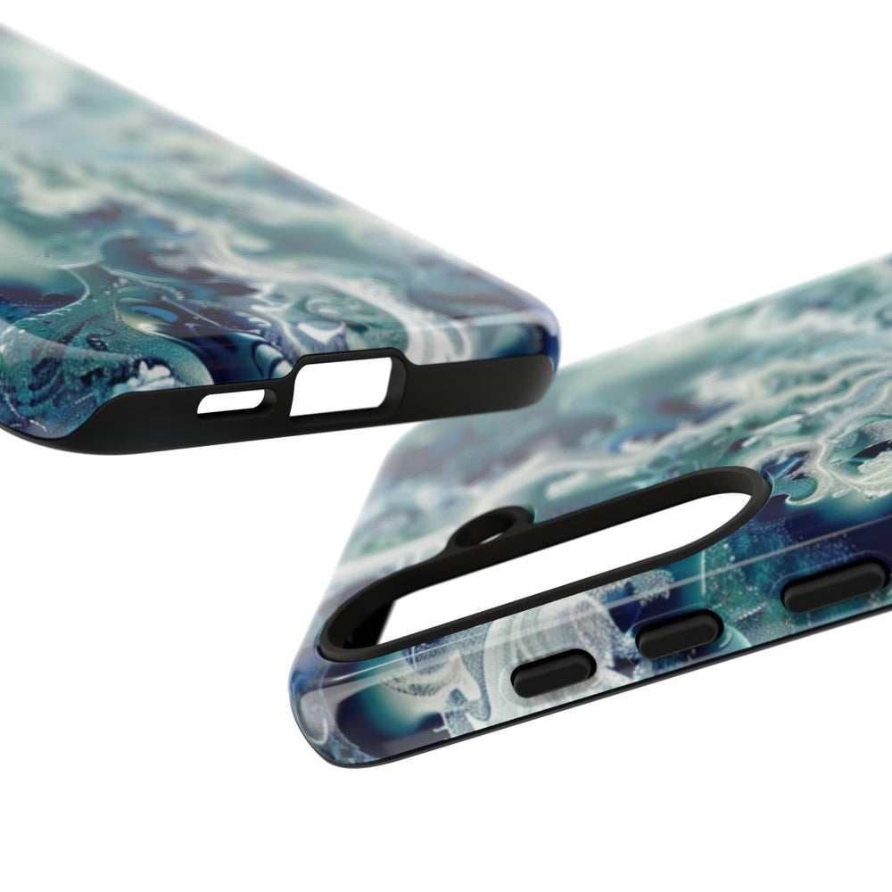 Blauw-Groene Fractalwerveling met Glans