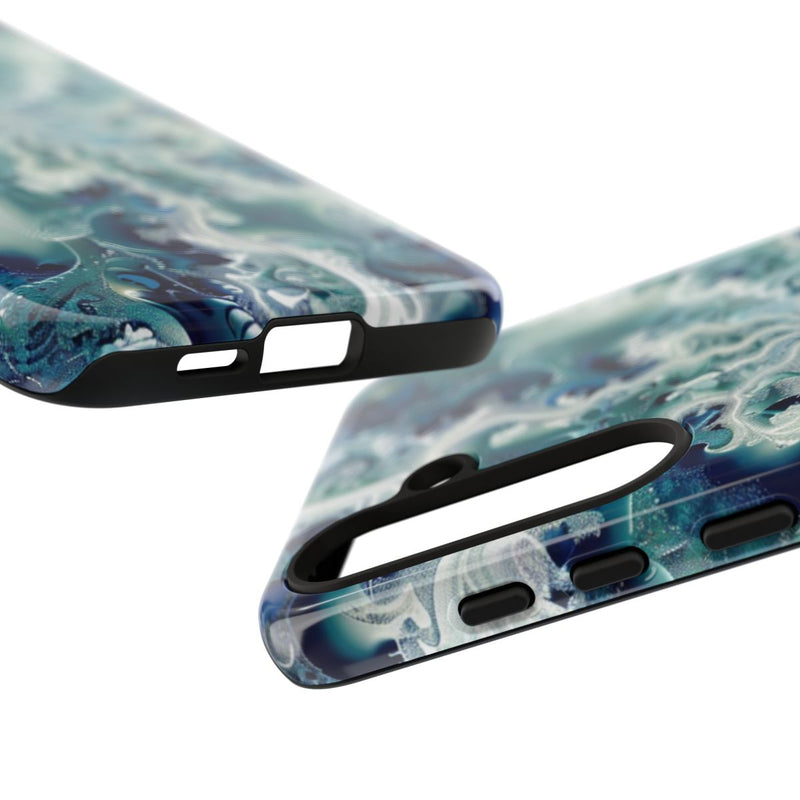 Blauw-Groene Fractalwerveling met Glans