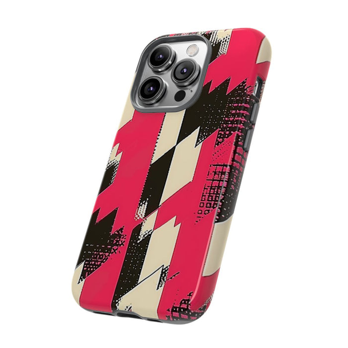 Roze en Zwart Pied-de-Poule Patroon