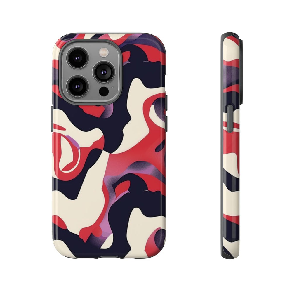 Abstract Rood-Zwart-Crème Patroon