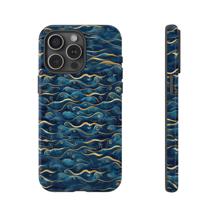 Blauw-Gouden Golfpatroon
