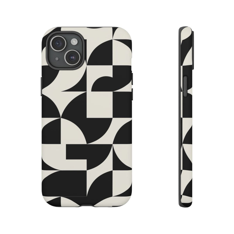 Zwart-Wit Geometrisch Abstract Patroon