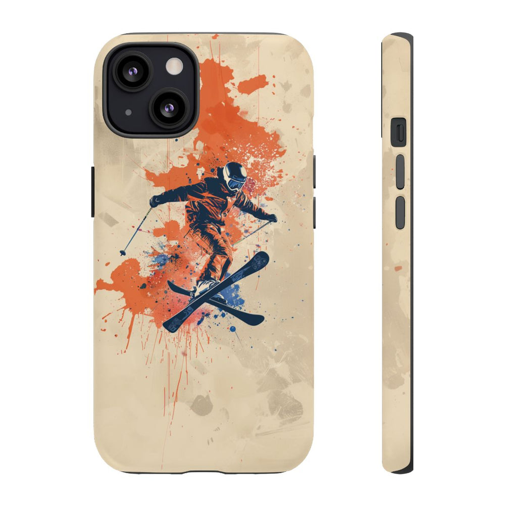 Skiër met Verfspatten