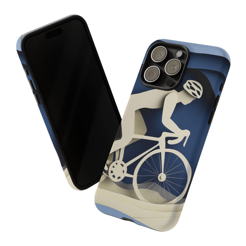 Papieren Fietsers in Blauwe Landschap