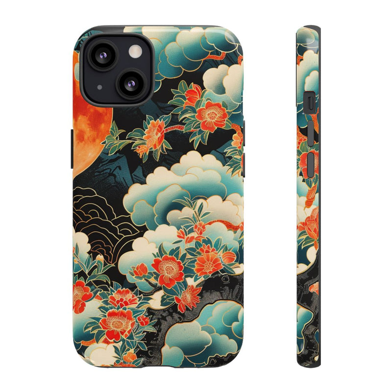 Sfeervolle Bloemrijke Maannacht met Wolken