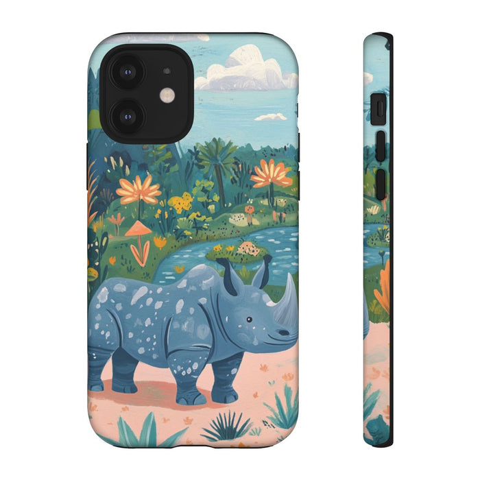 Blauwe Neushoorn Illustratie
