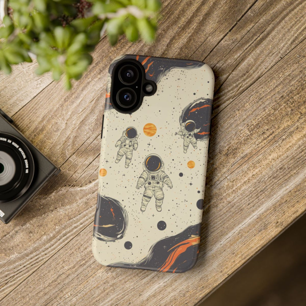 Astronauten in de Ruimte met Oranje Nevel