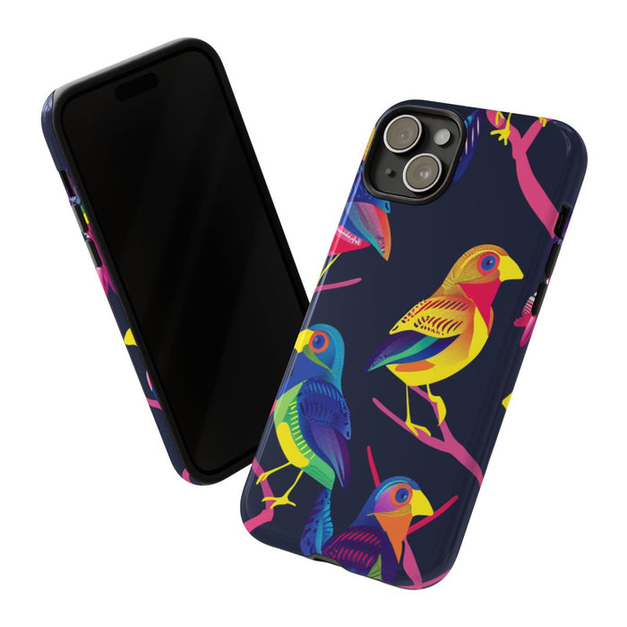 Neonkleurige Vogels op Takken