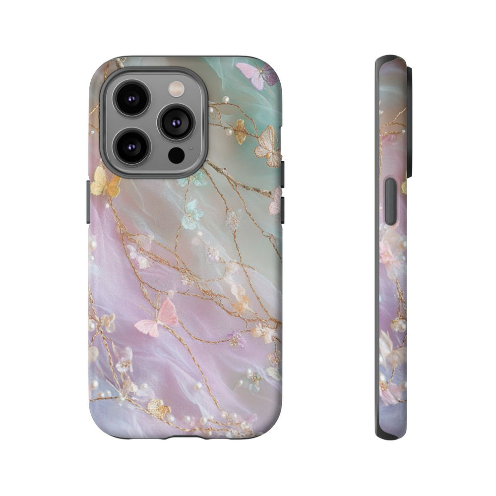 Iridescerende Pastelvlinders en Rankende Takken