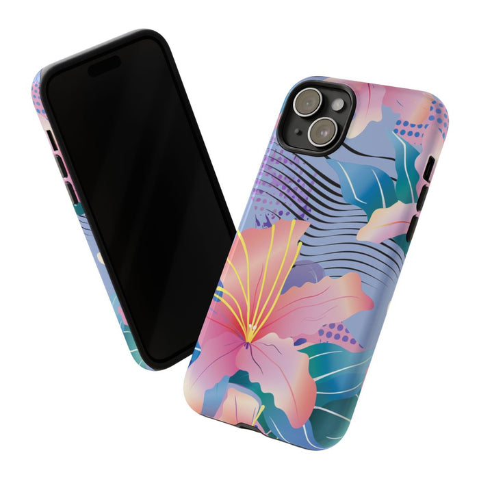 Roze Bloemenpatroon met Abstracte Accenten