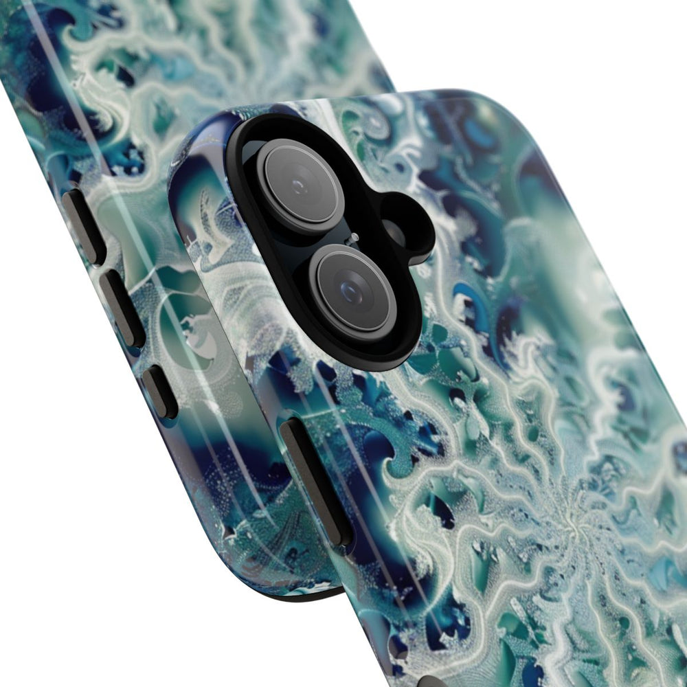 Blauw-Groene Fractalwerveling met Glans