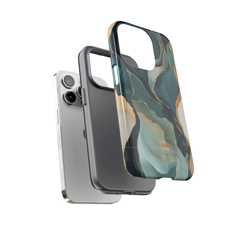 Abstracte Organische Vormen met Gouden Accenten