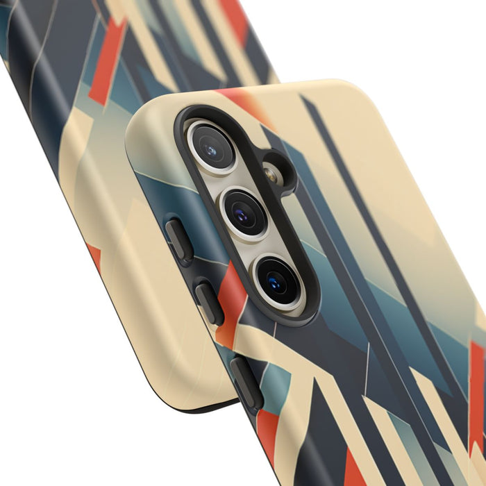 Geometrisch Abstracte Lijnen in Oranje en Blauw