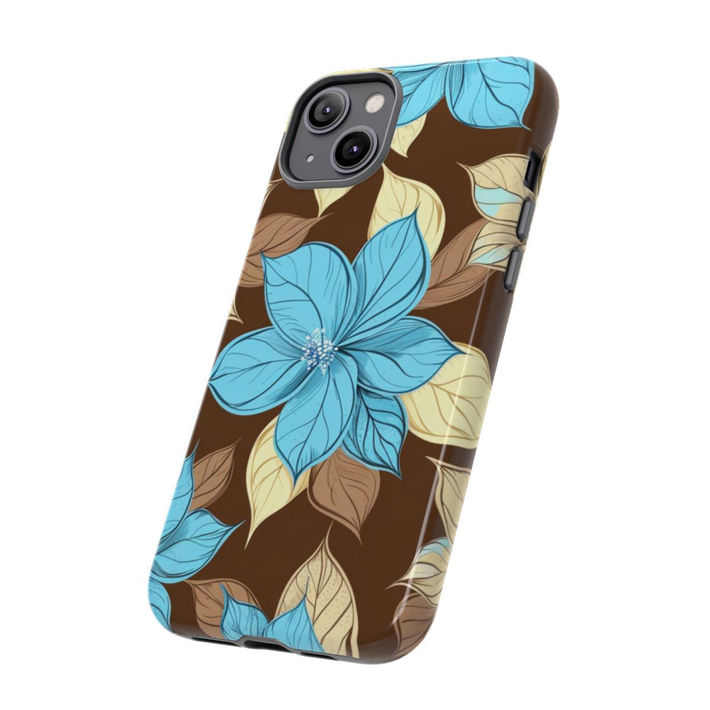 Turquoise en Beige Bloemenpatroon