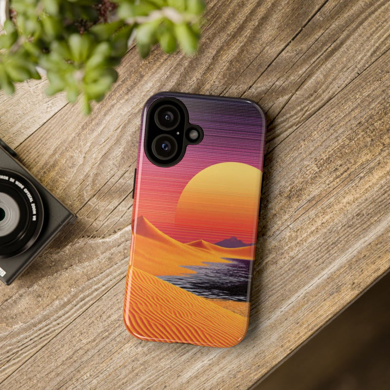 Zonsondergang boven Oranje Zandduinen met Retro Zon