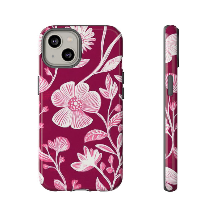 Roze en Witte Bloemenprint