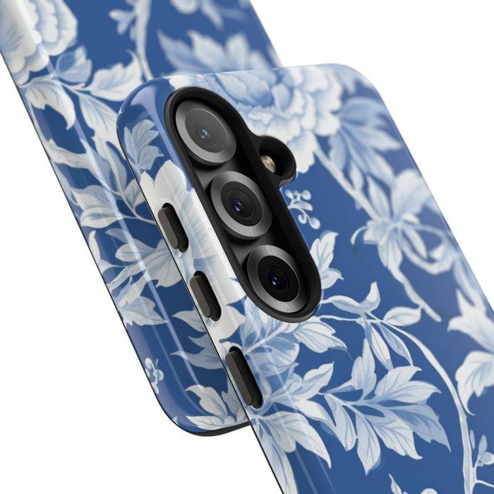 Blauw-Wit Bloemenpatroon