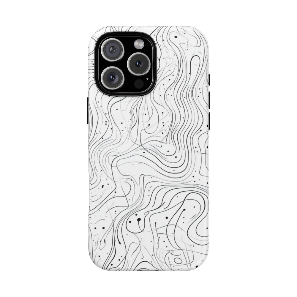 Abstract Zwart-Wit Golvend Lijnenpatroon