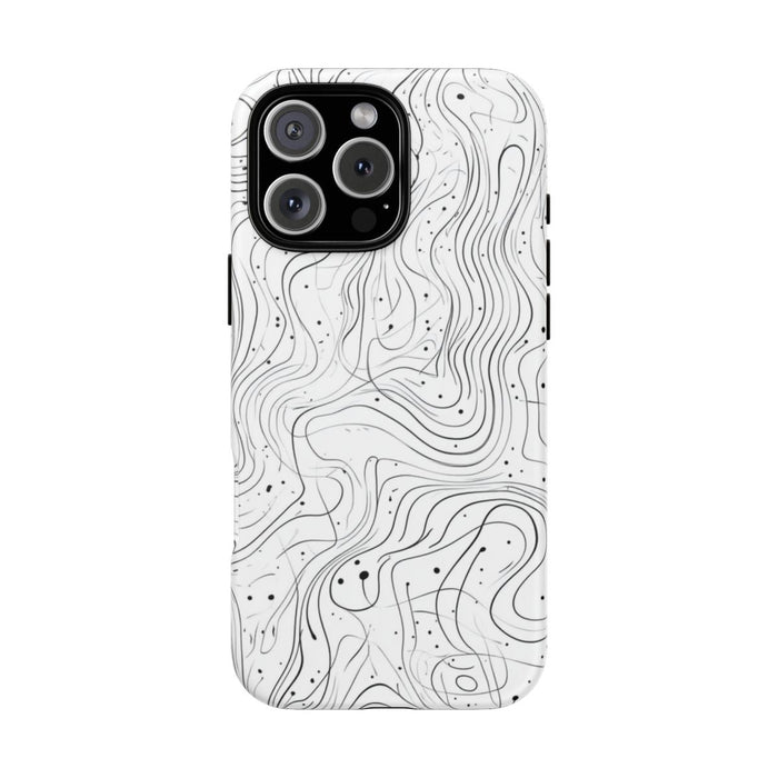 Abstract Zwart-Wit Golvend Lijnenpatroon