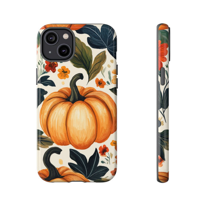 Herfst Pompoen en Bloemenpatroon