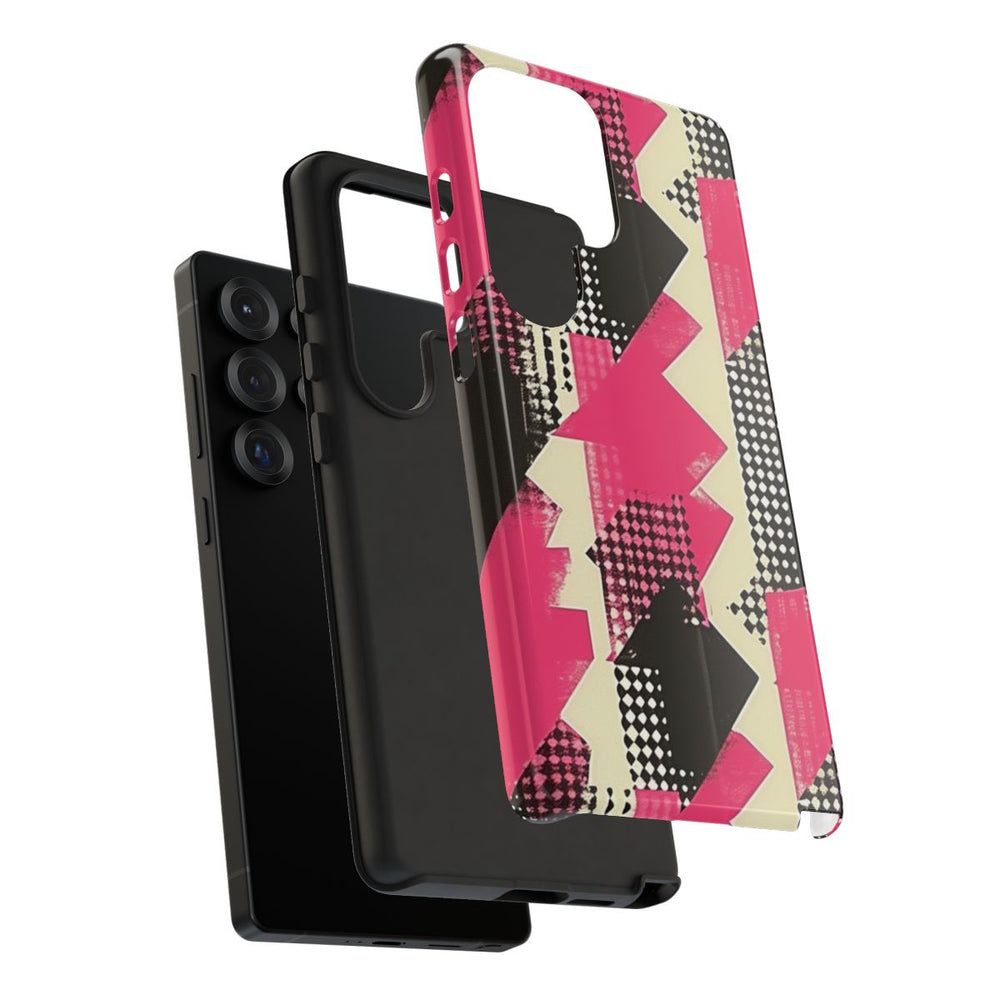 Roze en Zwart Abstract Geometrisch Patroon