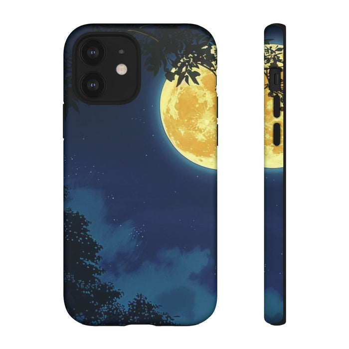 Gele Volle Maan in Nachtlandschap