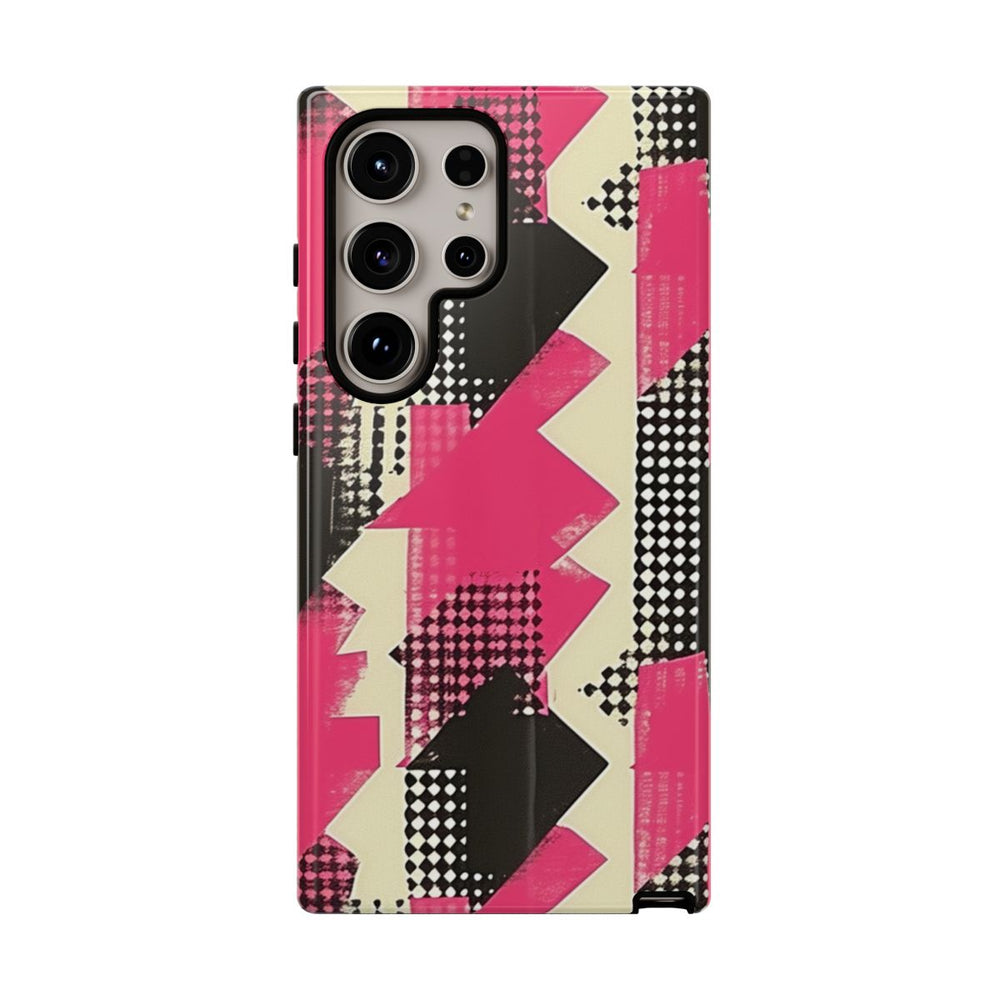 Roze en Zwart Abstract Geometrisch Patroon