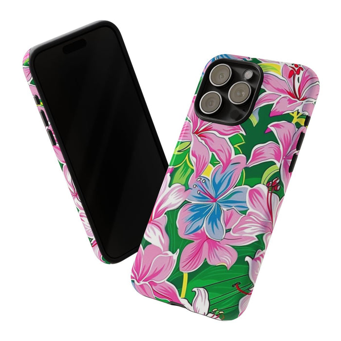 Roze en Blauwe Bloemenprint